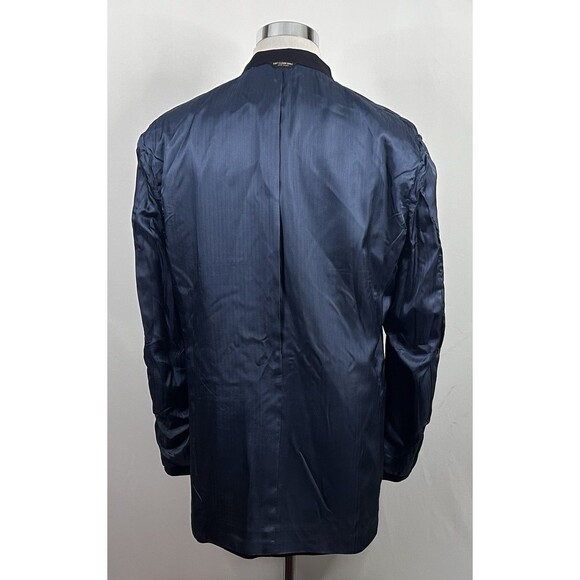 Metropolitan View 44L Sport Coat 100% Cashmere Navy Blue Three Button Lined - Picture 9 of 9